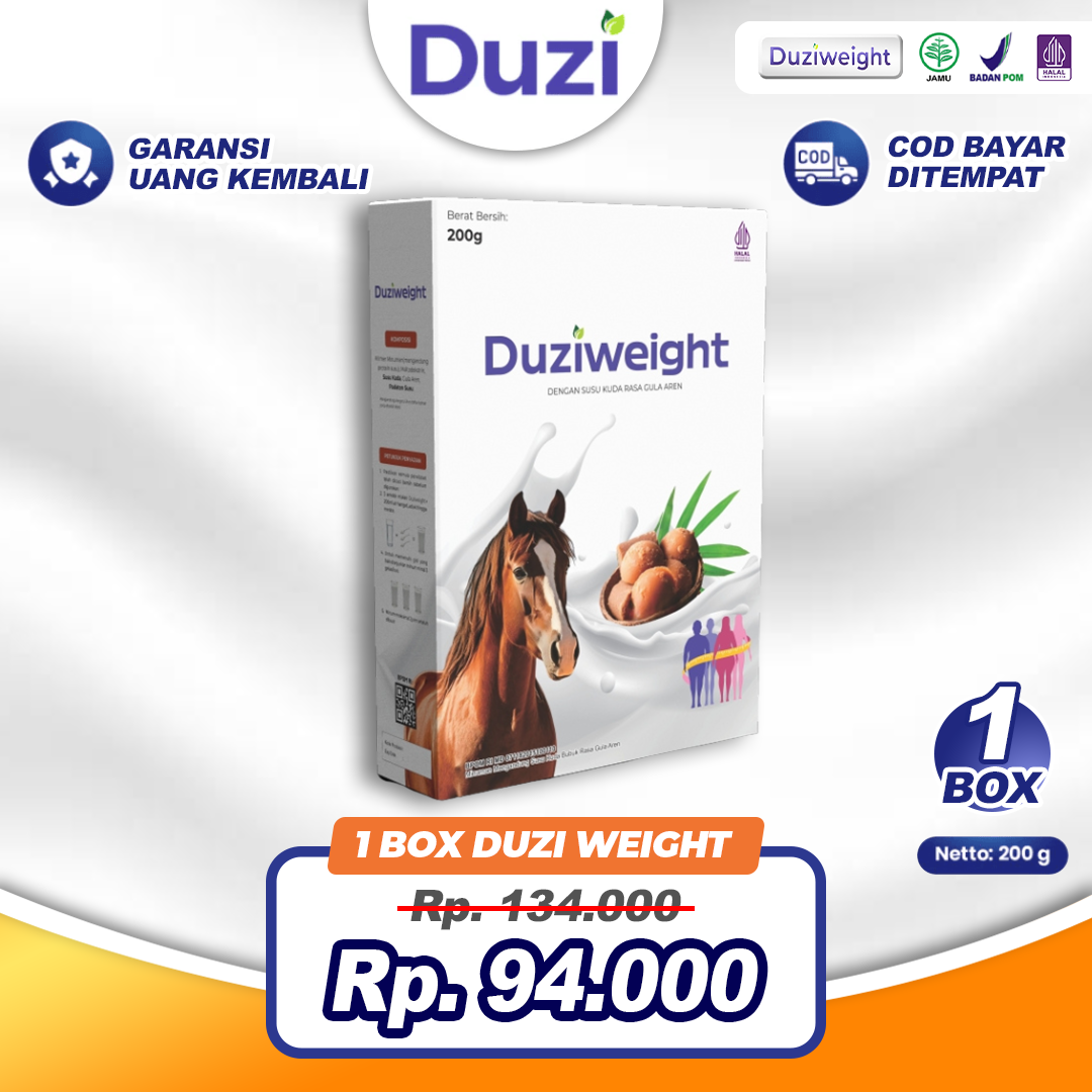 Duzi Weight - Susu Kuda Penambah Berat Badan 200gr Nutrisi Tubuh Alami